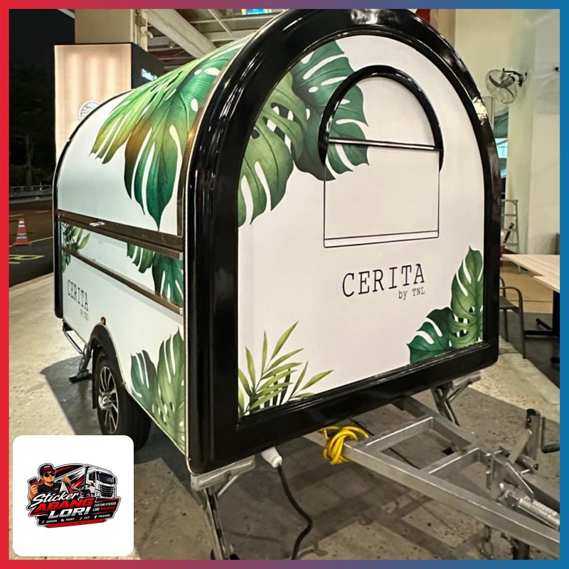 Cerita food cart green tropical leaves branding