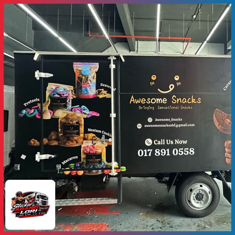 Custom F&B food cart wrap branding