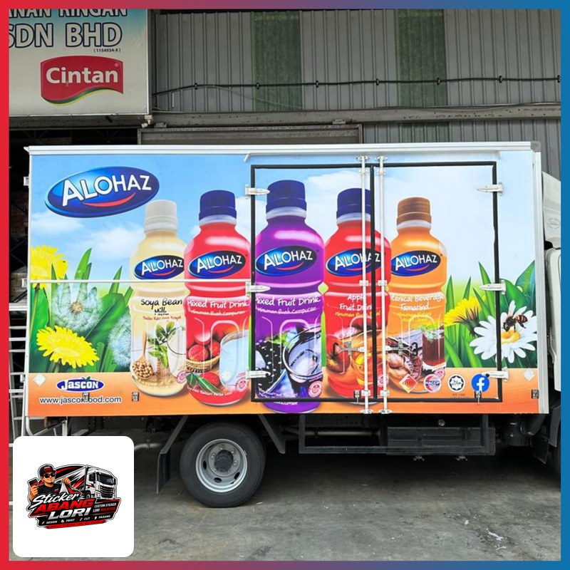 Mobile food cart lorry sticker — full branding